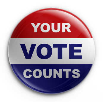 "Your Vote Counts" button